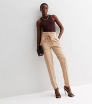 New Look Tall Stone Paperbag Trousers